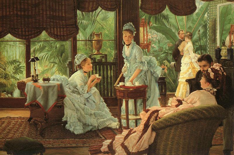 James Tissot In the Conservatory (Rivals) oil painting picture